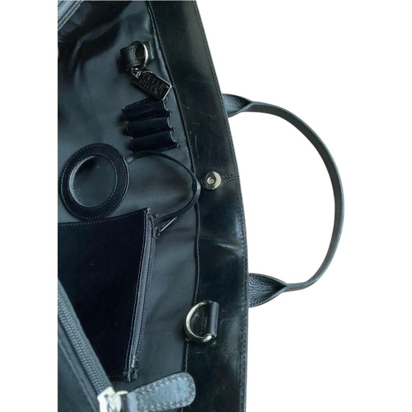 Wilsons Leather Pelle Studio Black Business Briefcase Laptop Handbag - Picture 11 of 16